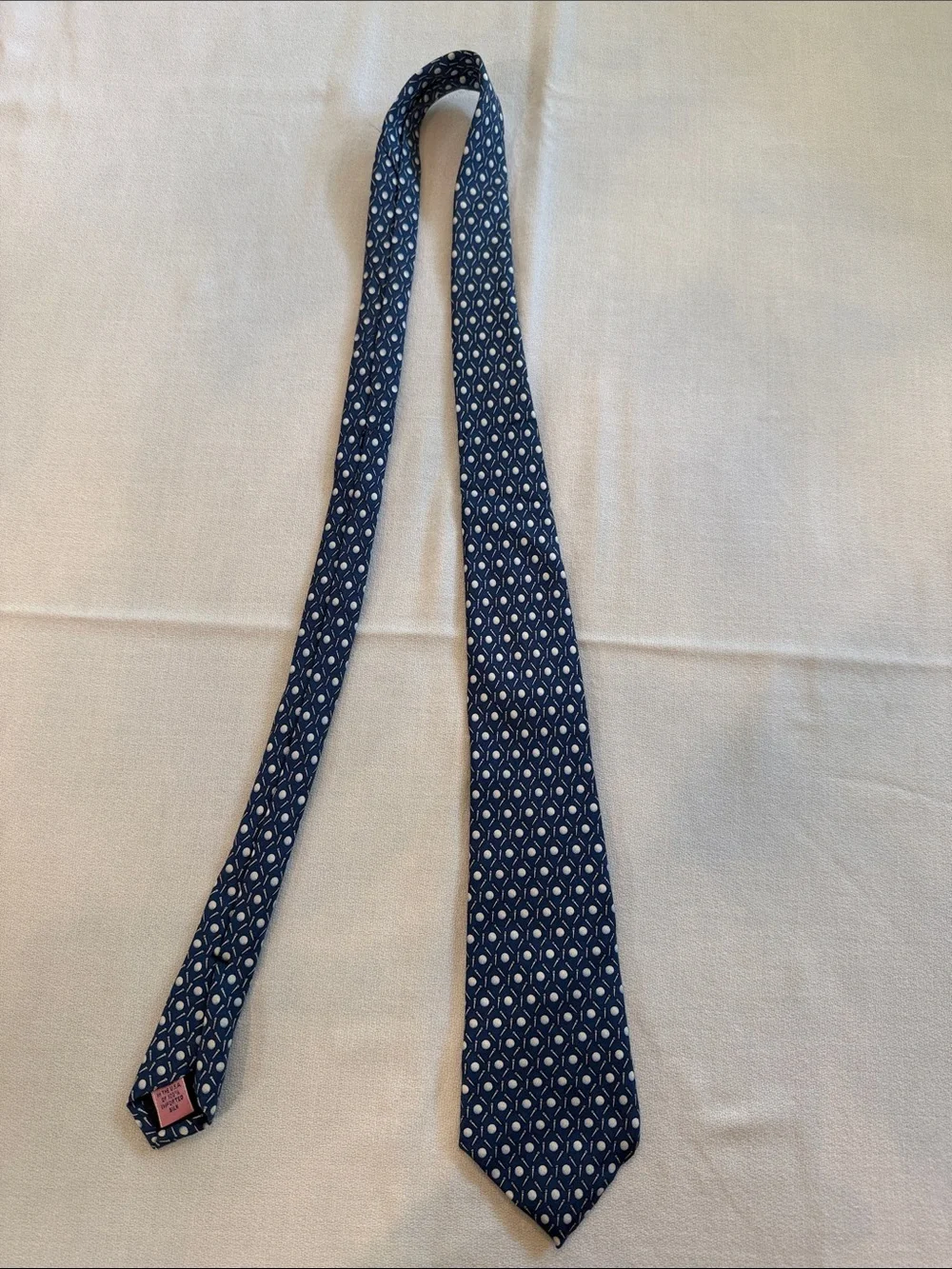 Kids Navy Geometric Silk Tie - Classic Pattern